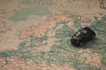 vakantie, auto, reizen, route, avontuur, Scandinavië, speelgoed
