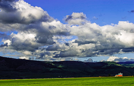 Oregon, Ranch, en plein air, Meadow, rural, ferme, Sky