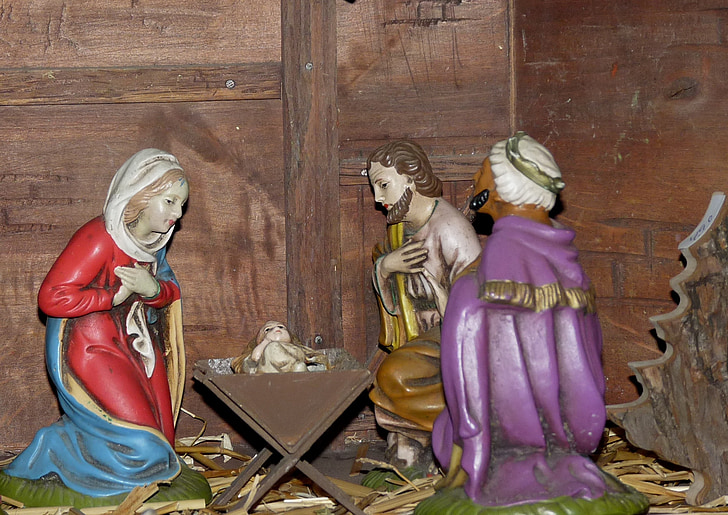 Ziemassvētku crib skaitļi, Ziemassvētki, bērnu gultiņa, Advent, Nativity scene, Marija, Jēzus