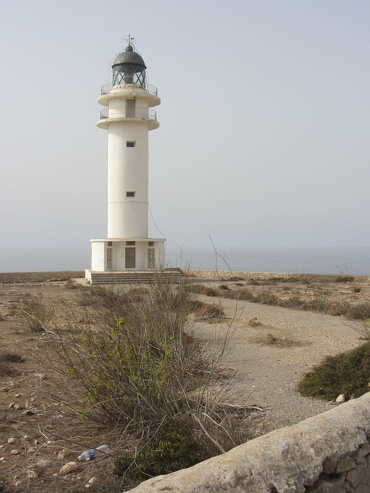 Lighthouse, Formentera, Baleaari saared, Sea, rannajoon