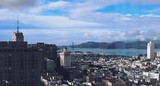 Сан Франциско, град, градски пейзаж, изглед към града, Калифорния, градски, архитектура