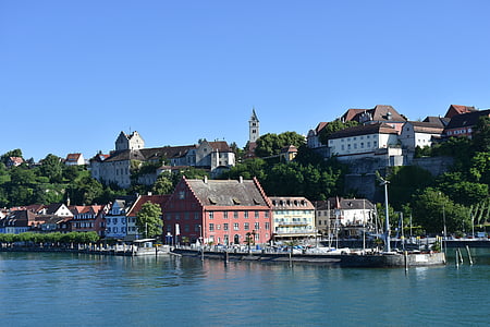 Meersburg, Konstanz Gölü, Kale, su, Göl, bağlantı noktası, banka