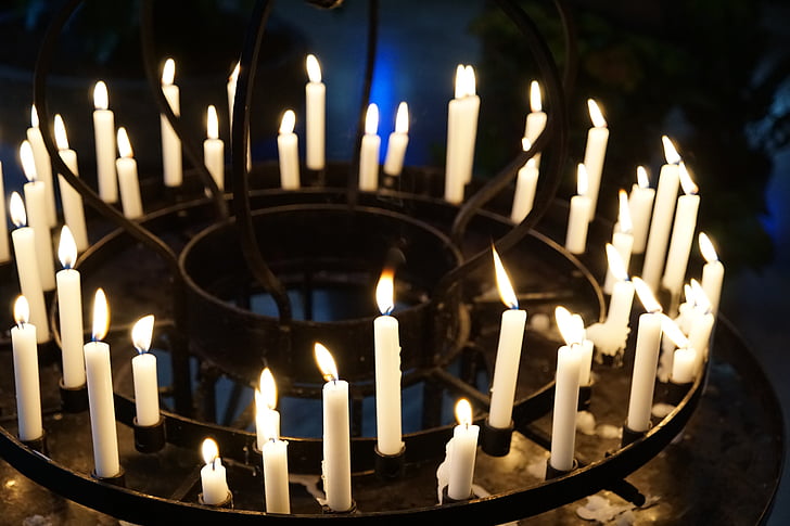κεριά, φως, Εκκλησία, θρησκεία, Tuttlingen, καθολική, έγκαυμα