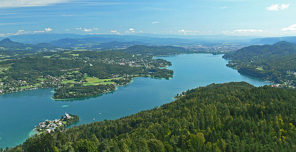 Wörthersee, Carintia, del lado este, Maria wörth, Península, Klagenfurt, resistente