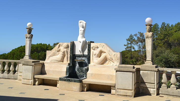 estatua de, estatuilla de, escultura, piedra, Castillo de Hearst, Castillo, San simeon