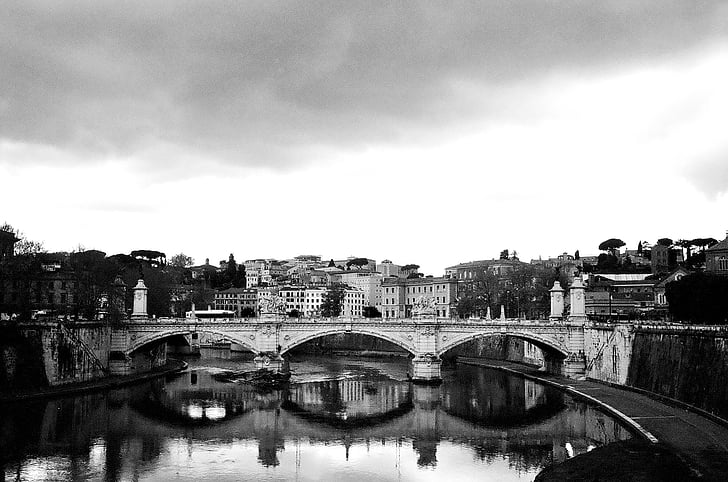 Roma, upės, tiltas, Italija, Architektūra, Miestas, Europoje