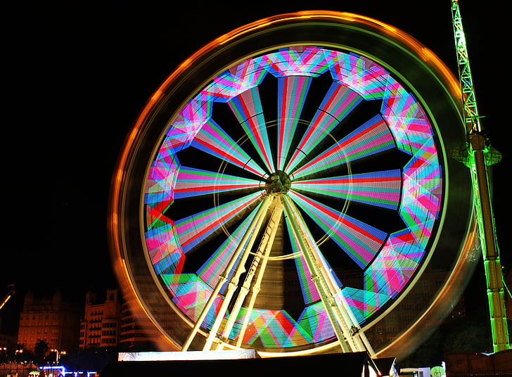 Fun fair, valence, Spānija, jūlija, Ferris wheel, godīgu
