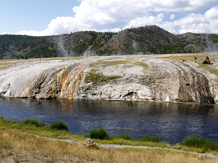 park narodowy Yellowstone, Wyoming, Stany Zjednoczone Ameryki, krajobraz, dekoracje, Atrakcja turystyczna, Erozja