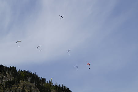 парашют, парашютист, прыжки с парашютом, Чемпионат, Баварский, небо, Голубой