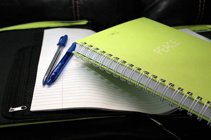 Notebook, papier, pennen, Business, Opmerking pad, document, dagboek