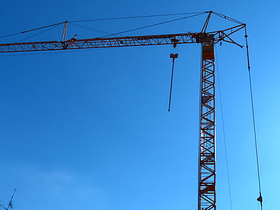 crane, baukran, site, sky, build, lift loads, last