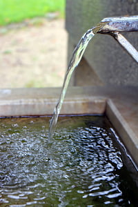 água, fonte, água a correr, tubo, arco, folha de água, dispensador de água