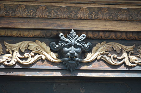 devil, carving wood, architecture, draught