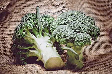 vegetabiliska, säckväv, broccoli, friska, mat, färsk, Vegetarisk