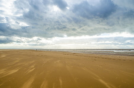 praia, areia, amarelo, céu, nuvem, nublado, zona rural