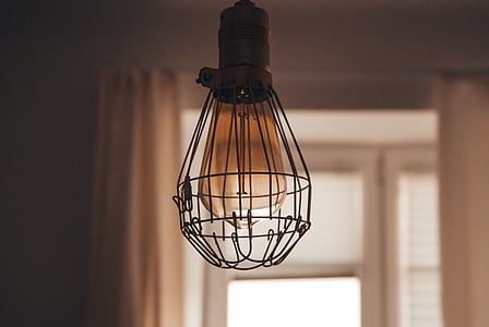 silver, brown, light, bulb, indoors, hanging, lighting equipment