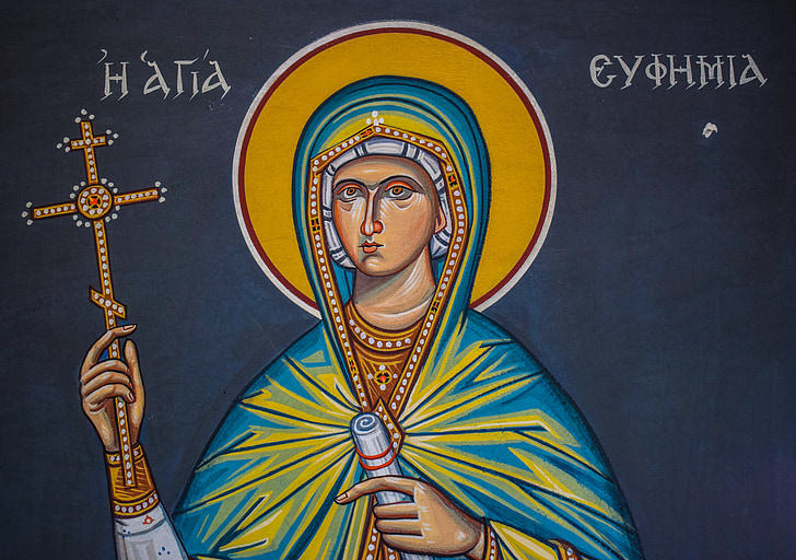 Saint euphemia, Saint, Ayia, iconografie, schilderij, religie, Christendom