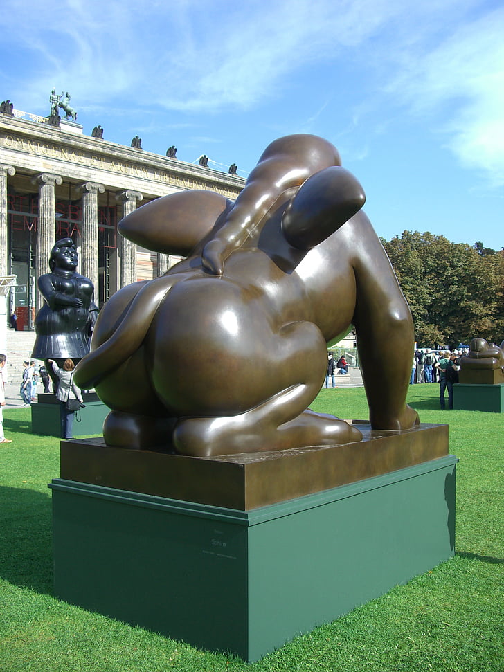 Botero i berlin, brons skulptur, lustgården, skulptur, Figur, naken, företaget