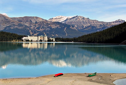Lake louise, Chateau, Banff nasjonalpark, Alberta, Canada, glacial vann, Resort