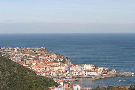 atlantic, spain, basque country, sea, distant view, cliff, coast