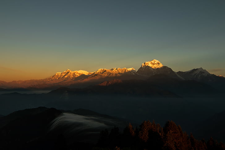 gorskih, Himalaja, krajine, vrh, Mount, podeželje, Nepal