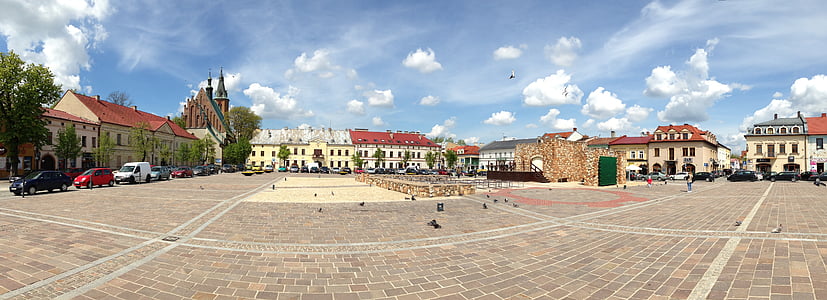 mesto, Olkusz, staro mestno jedro, arhitektura, na trgu, Panorama, Zgodovina