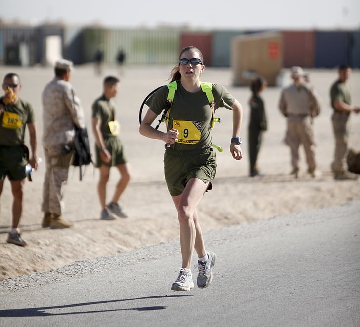 corredor de la, Maratón, militar, Afganistán, infantes de Marina, competencia, carrera