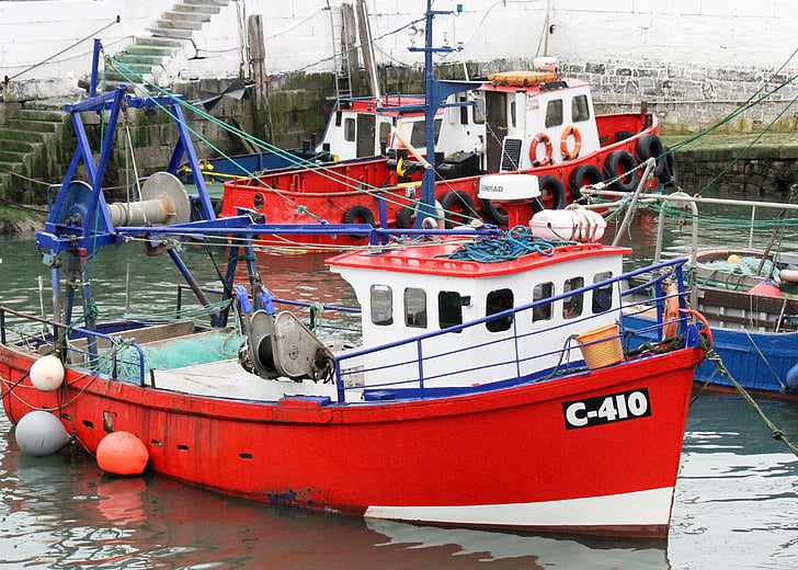 Ierland, vissersboot, visserij, boot, zee, oude, vaartuig