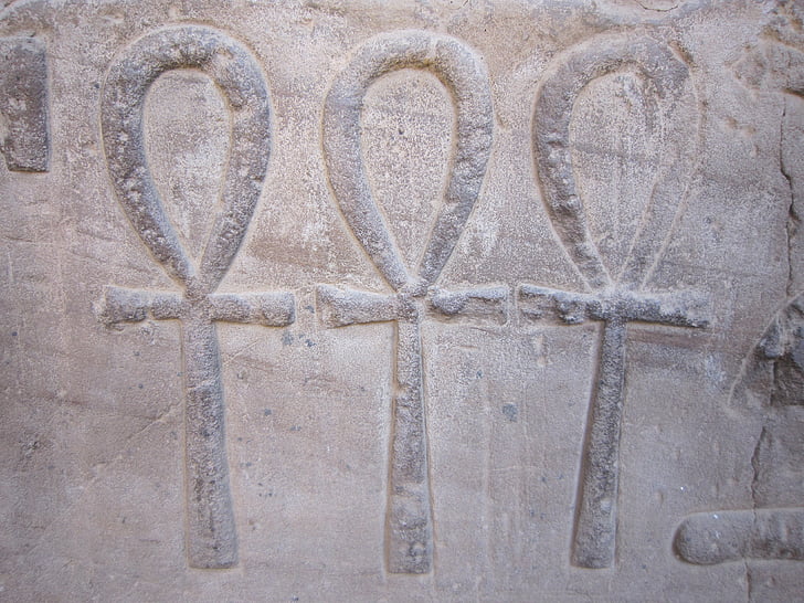 Ankh, Egito, hieróglifos, símbolos, ao vivo