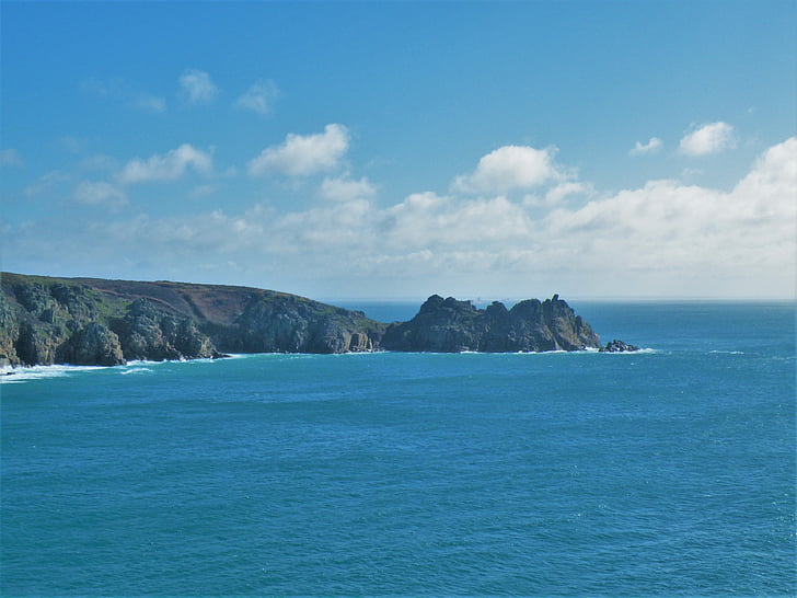 kusten, Cornwall, Minack theatre, England, Storbritannien, våren, Ocean