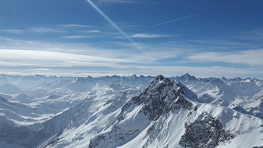 avantura, alpski, Nadmorska visina, Austrija, uspon, oblaci, hladno