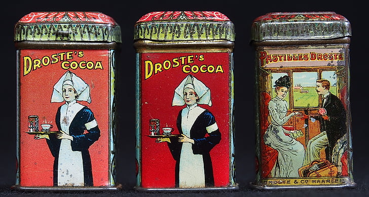 cacao, container, box, tin, food, package, old