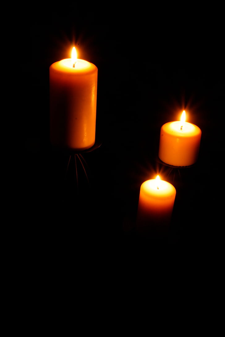 žvakė, liepsna, gaisro, šviesos, dega, vaškinės žvakės, Žvakių šviesa