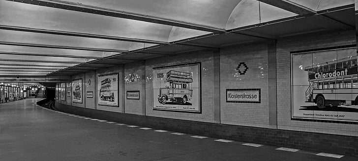 Berliin, kloostri tee, metro station, s-Bahni jaamast, Station, platvorm, underground