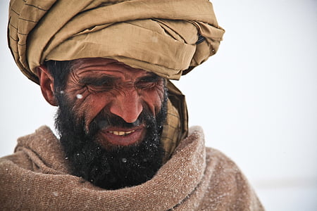 Afganistani afgaani, mees, portree, isiku, külm, talvel, sõda