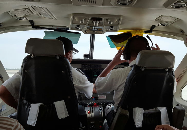 vliegtuig, piloten, persoon, reizen, Cessna caravan