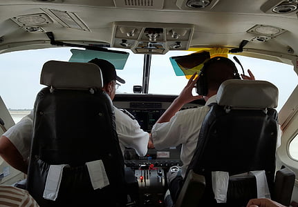 avión, pilotos, persona, viajes, caravana de Cessna