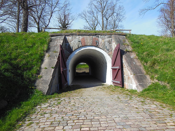 heritage, historical, ramparts, military gateway, 17th cantury, barrel vault, boulders