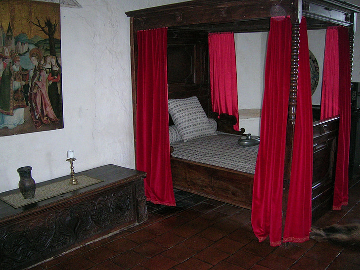 kemenate, prinsesse seng, middelalderlige værelser, historisk set