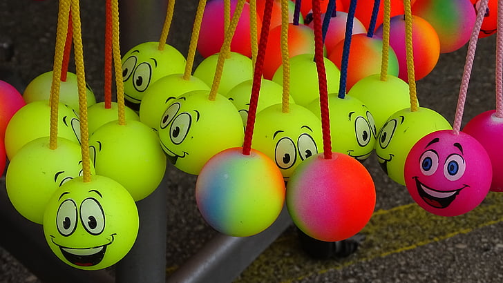 balls, about, yellow, movement, play, smiley