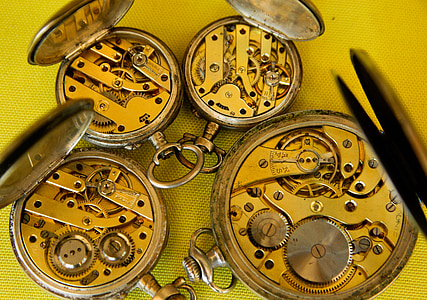 antikvariniai laikrodžiai, Žiūrėti, pavara