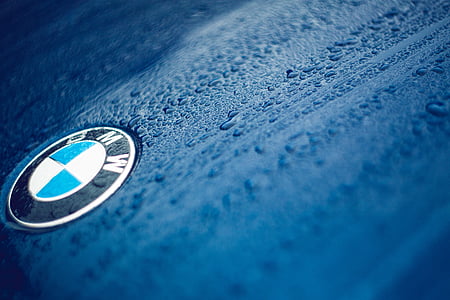 BMW, blu, veicolo, auto, goccioline, pioggia, gocce