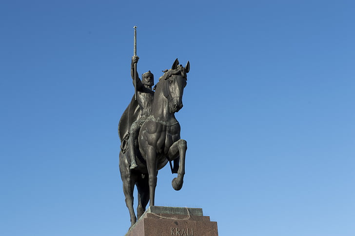 Tomislav, Zagreb, Croatie (Hrvatska), roi, statue de, monument, cavalier