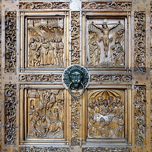 Църква, църковна врата, портал, вход, дърворезба, Боденското езеро, Констанс