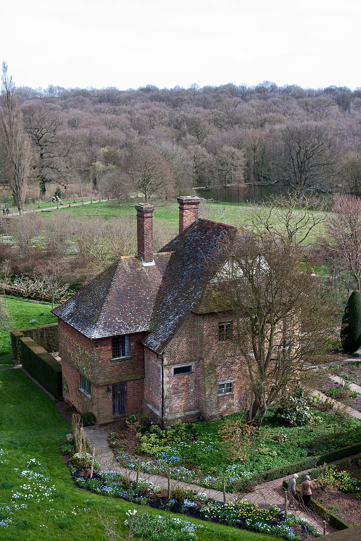 Kent weald, kuća, zidanje ciglom, tradicionalni, arhitektura, vrt, krov
