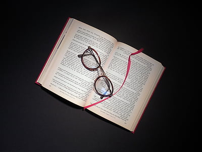 หนังสือ, อ่าน, แว่นตา, วรรณกรรม, หน้า, หน้าหนังสือ, เรียนรู้