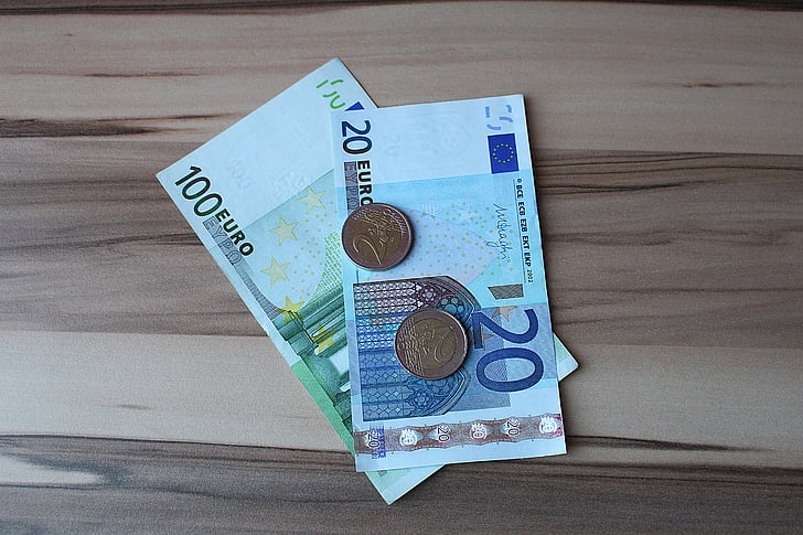 Euro, rahaa, laskut, seteliraha, kolikot