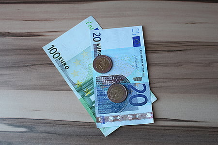 euro, money, bills, paper money, coins