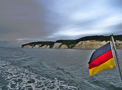 berlayar, kapal, Jerman, bendera, laut, laut, Pulau