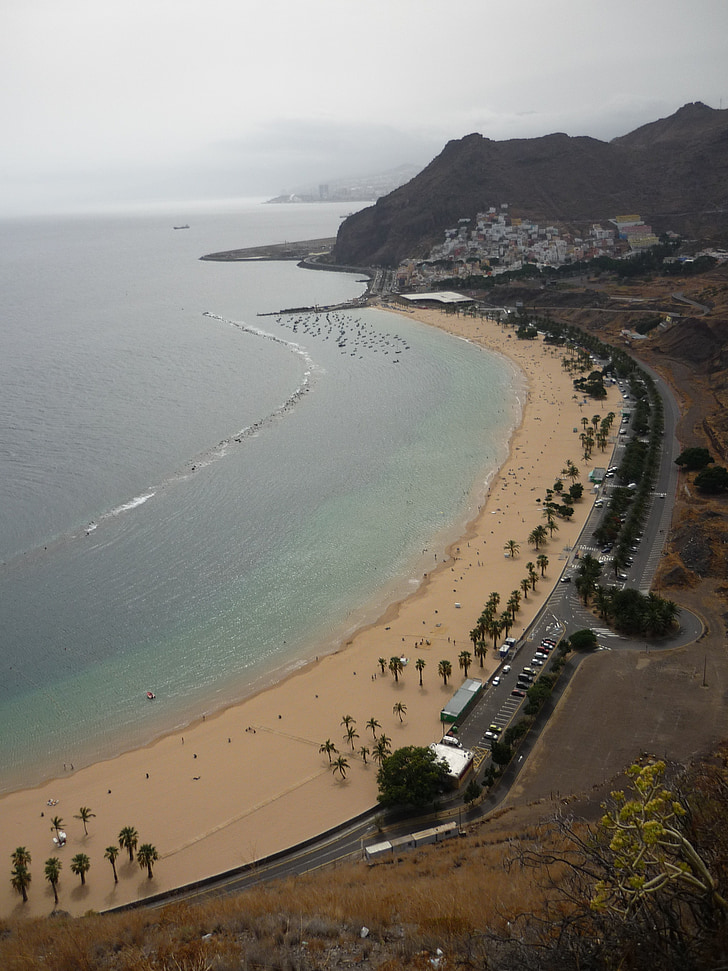 stranden, Teresitas, Santa, Cruz, Tenerife, Santa cruz